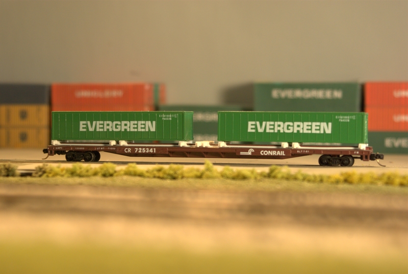 ConCor 40 foot container on flatcar.